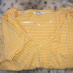 Zara stripe tee shot sleeve